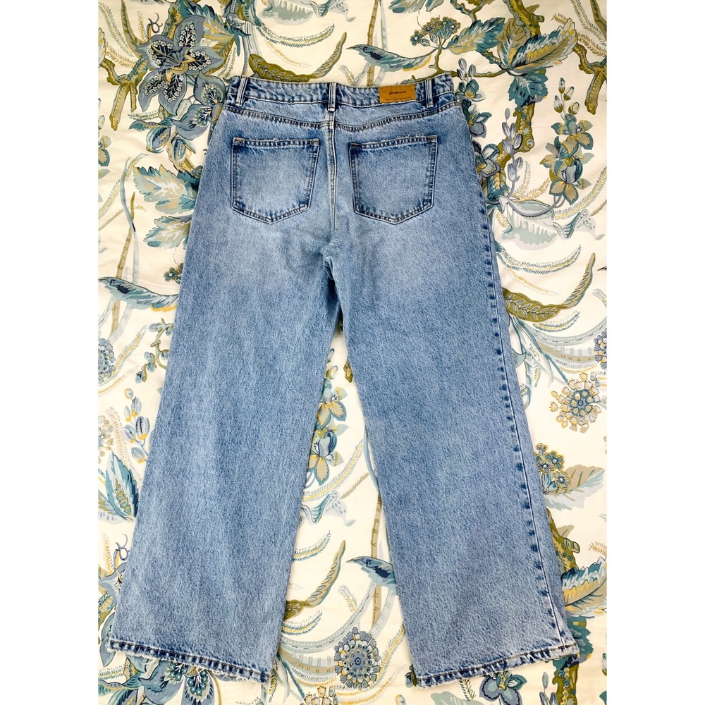 Stradivarius High Waisted Wide Leg Jeans Light Blue Wash Size 10 EUR 42 Baggy - Picture 2 of 16